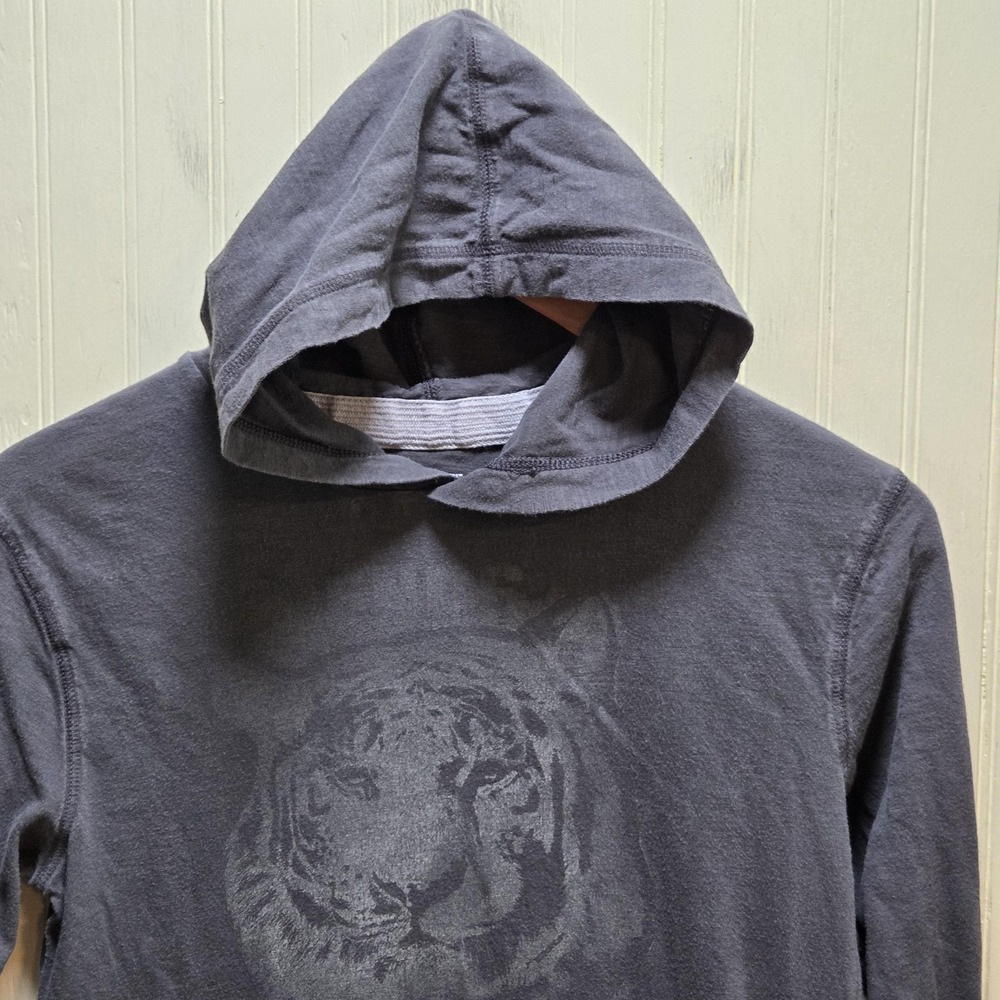 Cherokee Hoodie Kids 12-14 Gray Tiger Graphic Kangaroo Pullover Sweatshirt